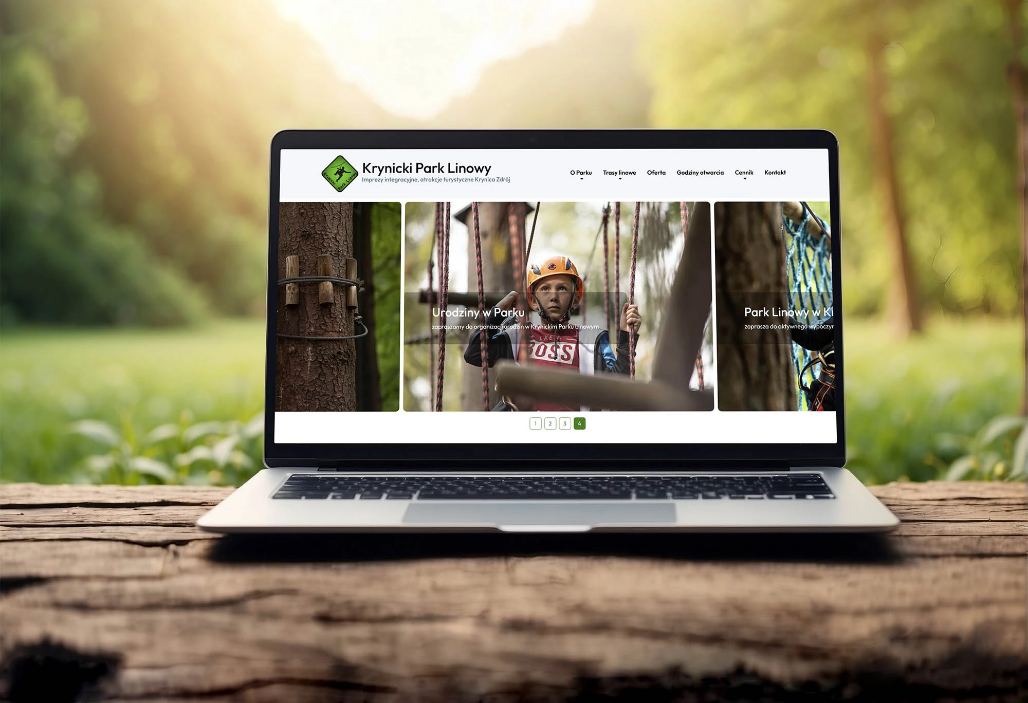 Projekt strony Krynicki Park Linowy